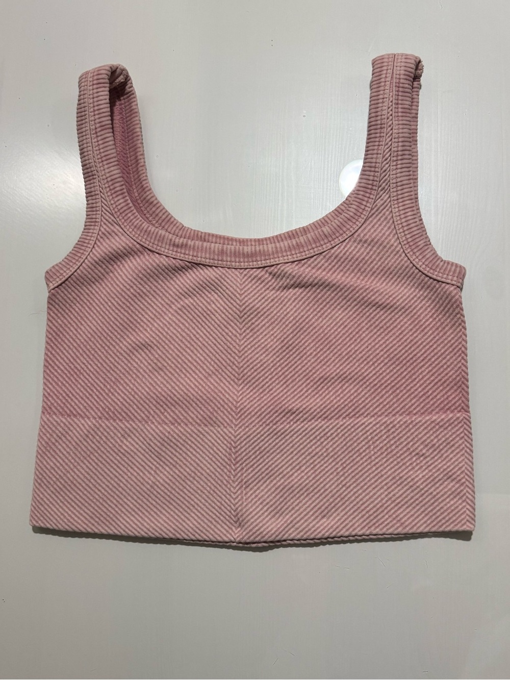 Nikibiki Ribbed Crop Tank Top - Dusty Rose